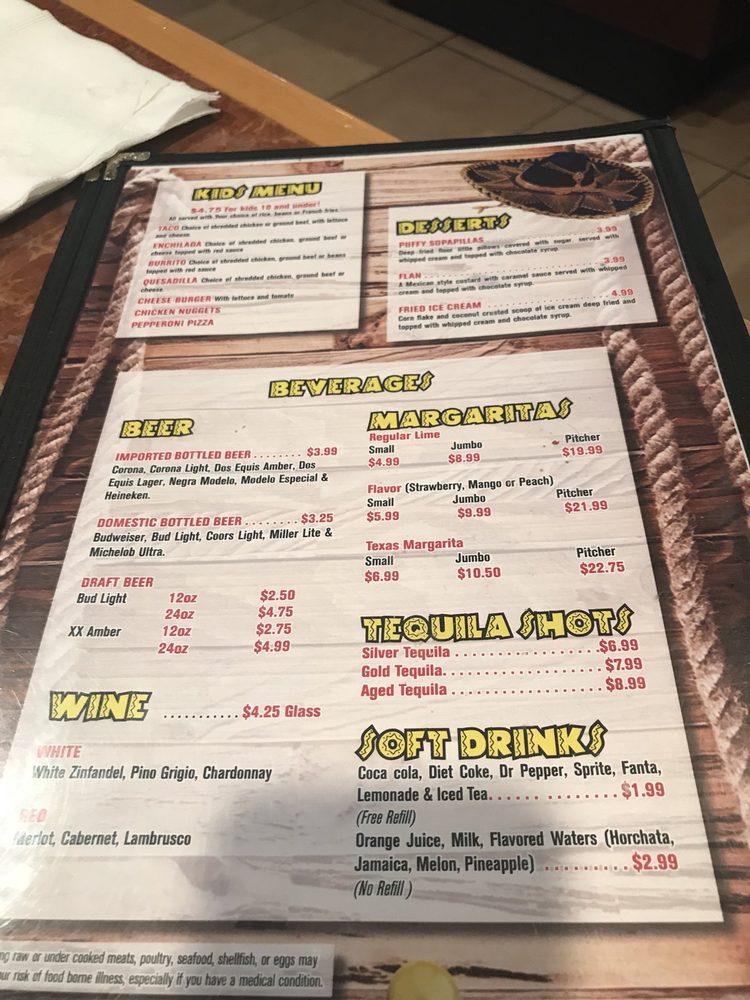 Menu at Cocina Mexicana Bar & Grill Millbranch Rd, Memphis