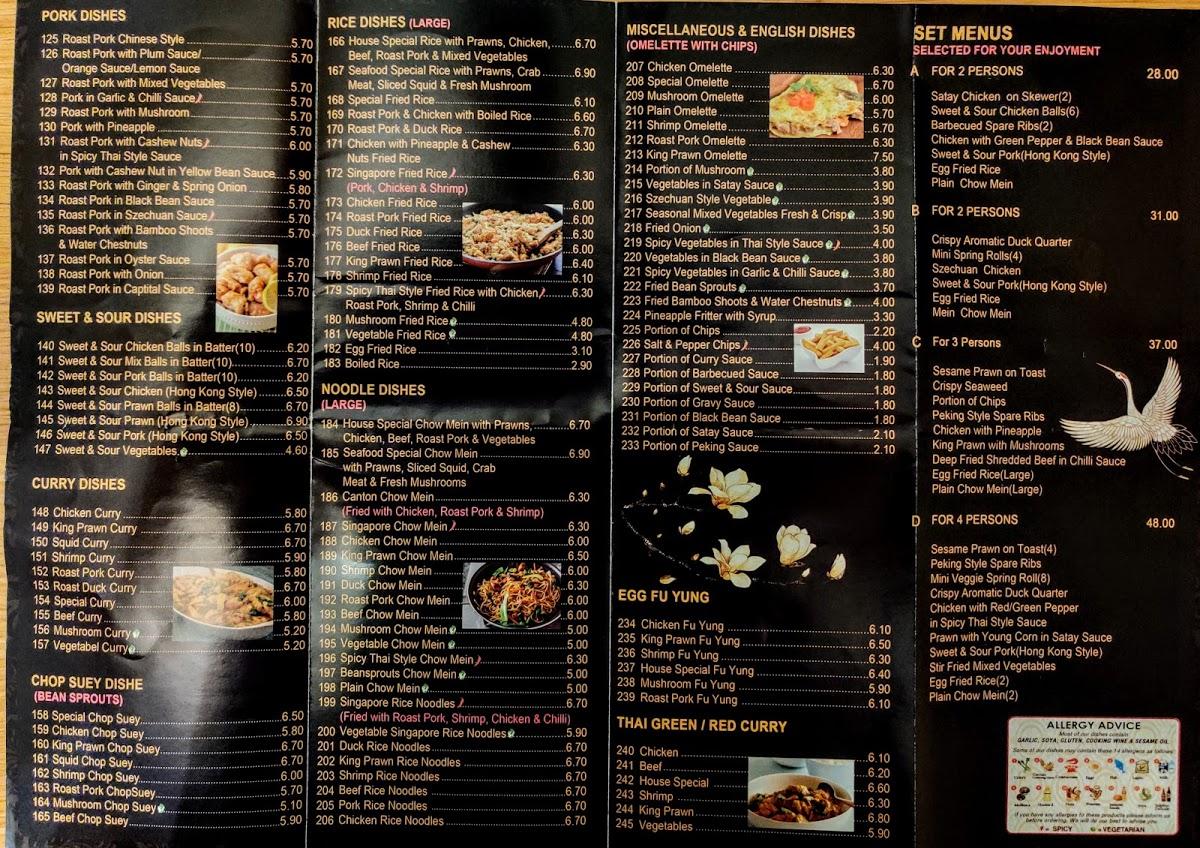 Menu at Super Garden restaurant, Newcastle Emlyn