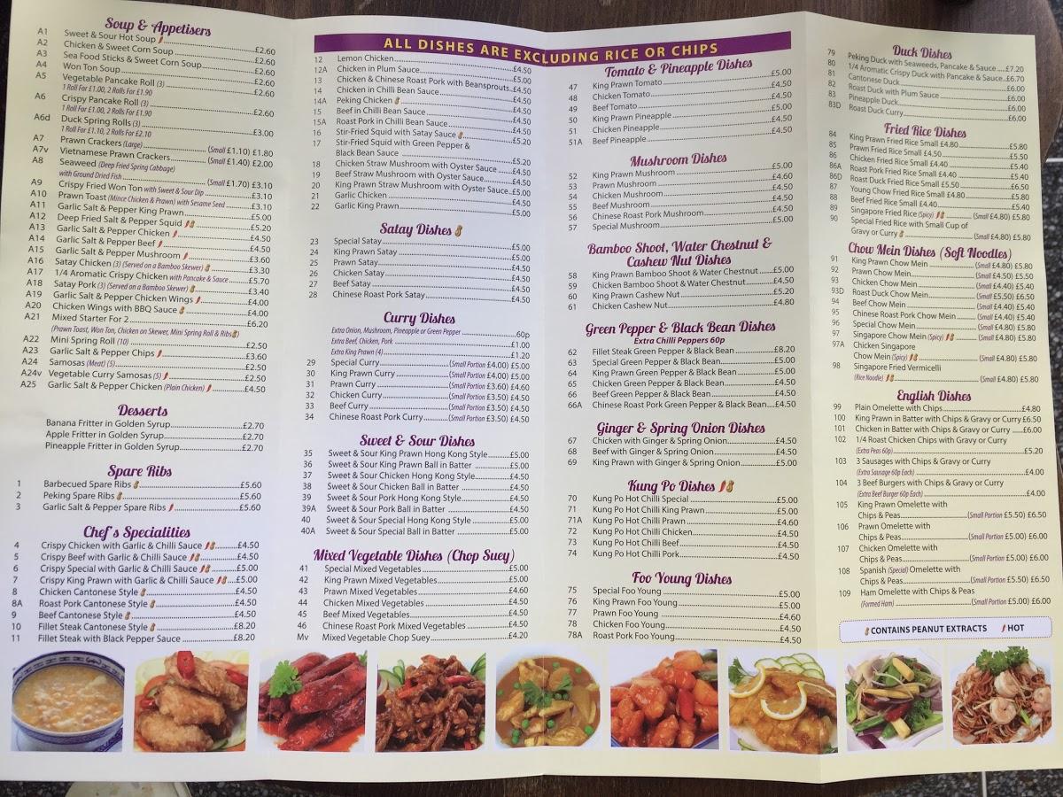 Carta del restaurante Regent Chinese Takeaway Ltd, Kingston Upon Hull