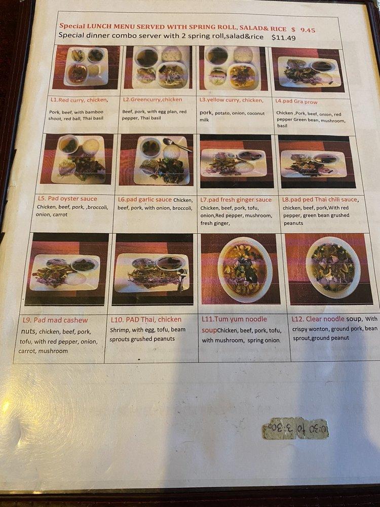 Menu at Coconut Thai Restaurant (Chilliwack), Chilliwack