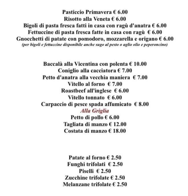 Menu da La Lanterna ristorante, Cologna Veneta