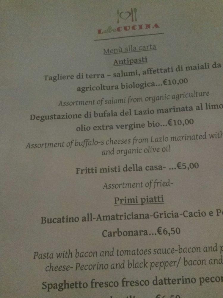 Menu di Laltracucina 
