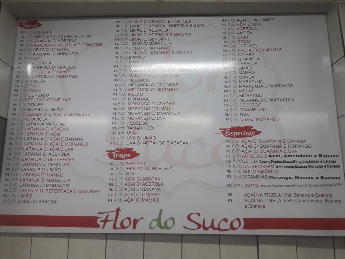 Flor do suco cardápio
