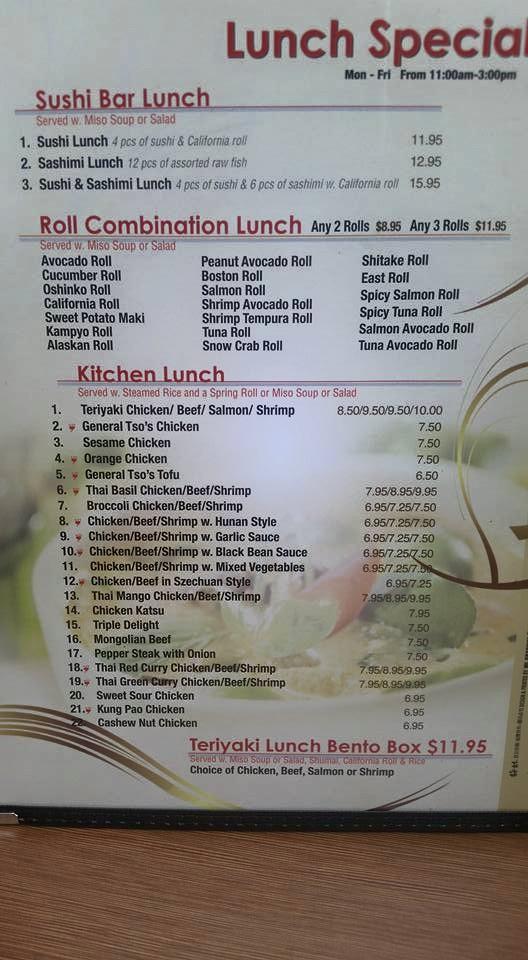 Menu at Benjin's Asian Bistro restaurant, Bristow, Devlin Rd 130
