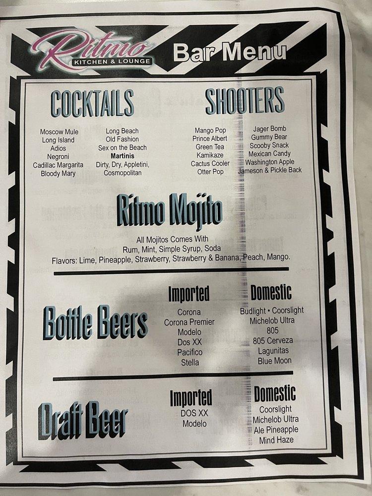 Menu at Ritmo Kitchen and Lounge restaurant, Bakersfield