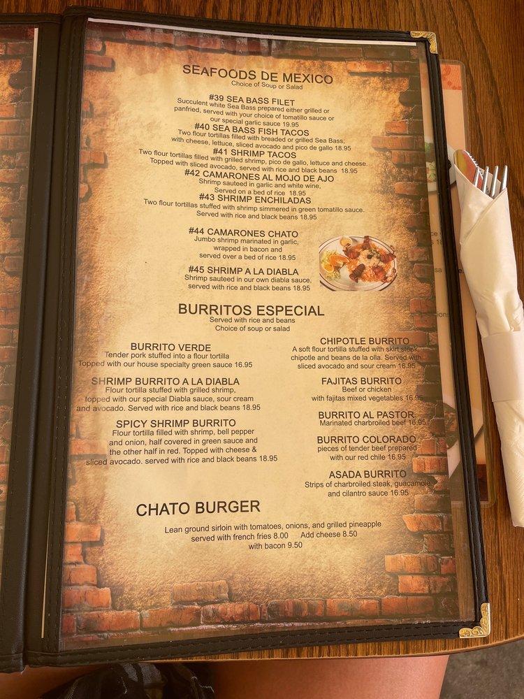 Menu at Don Chato Mexican Restaurant, Palmdale