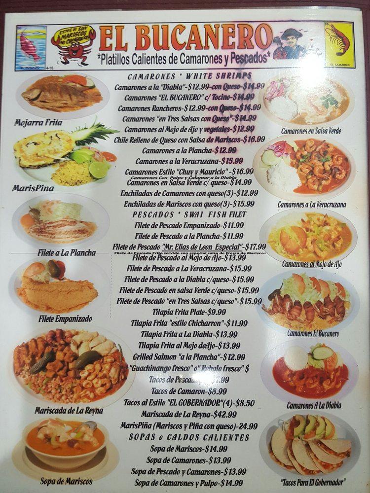 Menu At El Bucanero - Blanco Restaurant, San Antonio, Blanco Rd