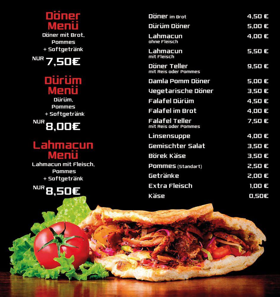 Speisekarte von Hasan's Baba Döner restaurant, Frankfurt am Main