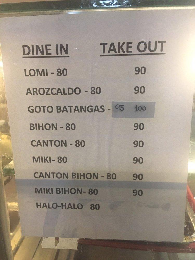 Menu at Clark Lomi House restaurant, Mabalacat
