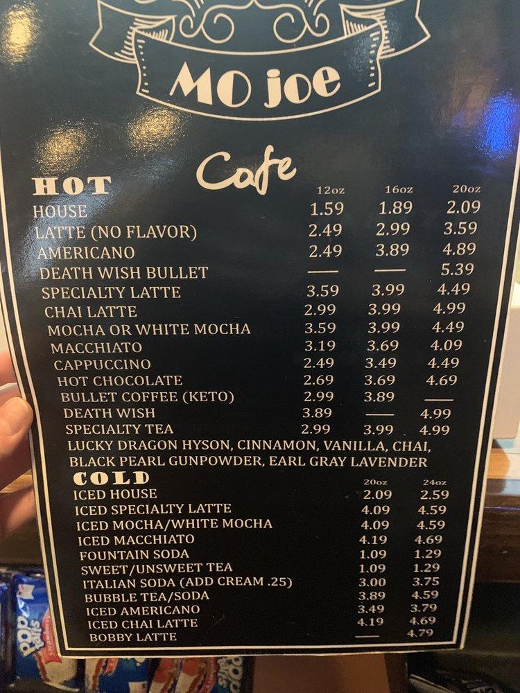 Menu at Mo joe Coffee House, Kokomo