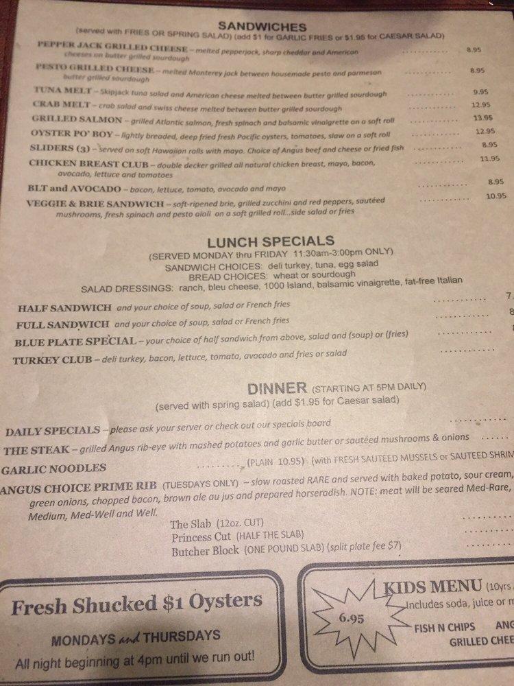 Menu at Powder Keg pub & bar, Hercules