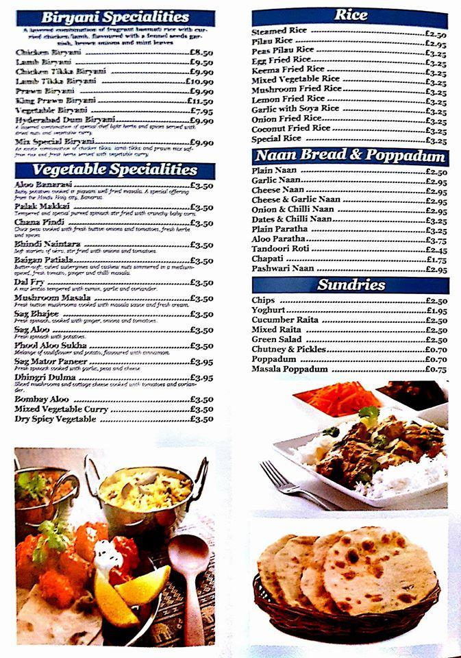 Menu at Safar Indian And Seafood Restaurant, Axminster, Axminster