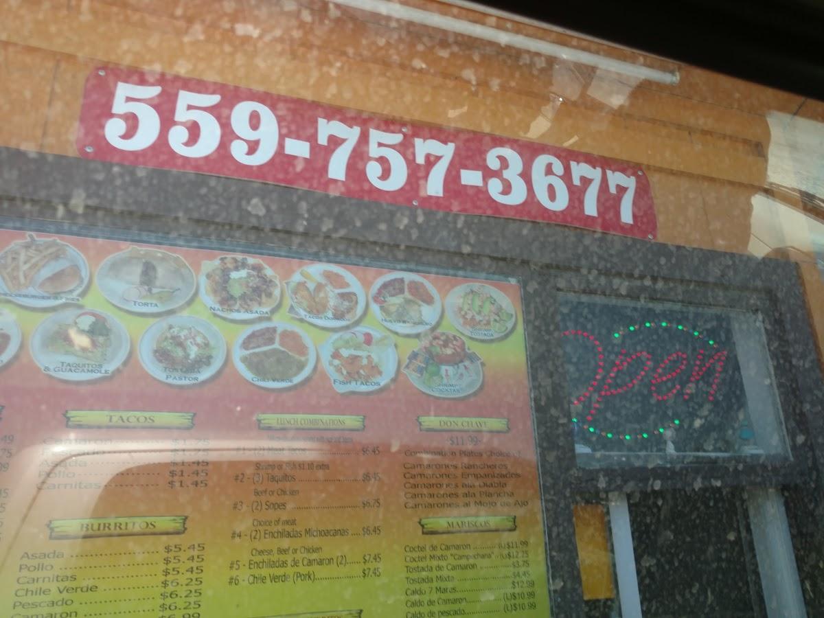 Menu at Charros Express Mexican Food restaurant, Pixley