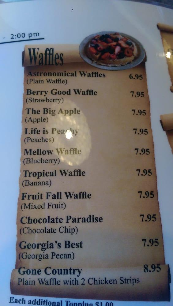 Menu at Astronomical Pancake House restaurant, Williamsburg, Richmond Rd
