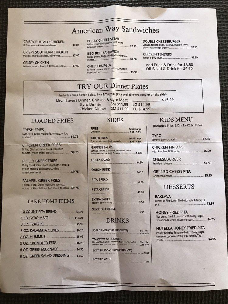 Menu at Coolidge Patio Grill (Pita Patio) restaurant, Coolidge