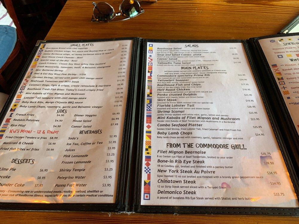 Menu at Boat House Bar & Grill, Key West, 220 Margaret Street