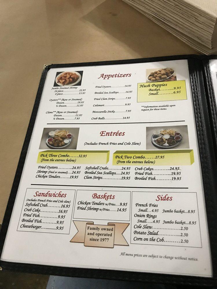 Menu at Captain Pell's Fairfax Crabhouse restaurant, Fairfax