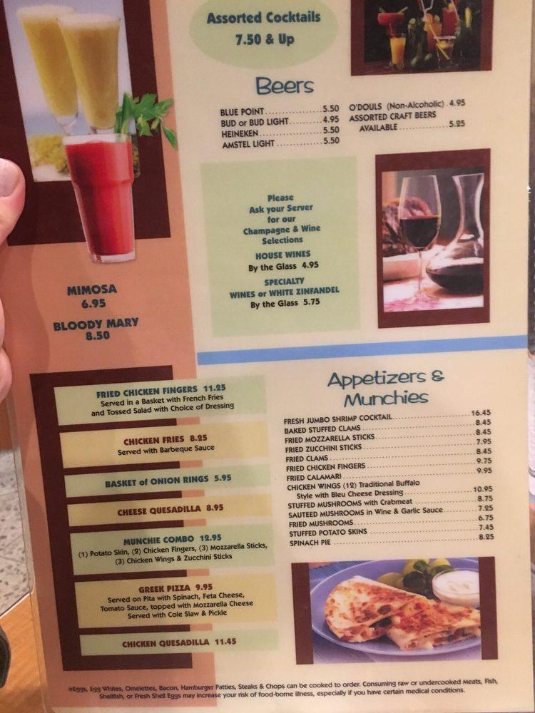 Menu at Zona Out East Diner restaurant, Rocky Point