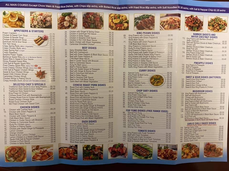 Menu at Lee's Fish & Chips and Chinese Take Away fast food, Cockermouth