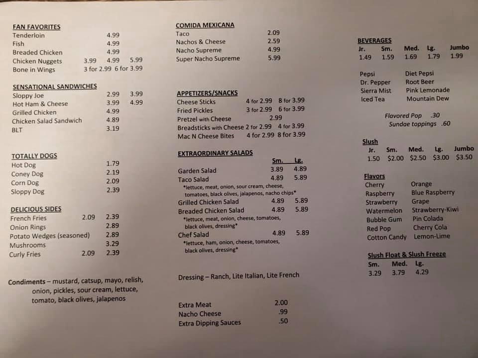 Menu at Jiffy Treet of Linton, Linton