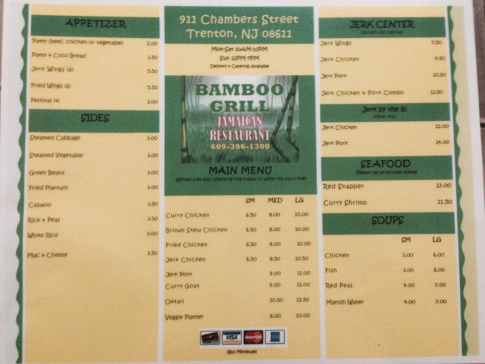 Menu at Bamboo Grill Jamaican Restaurant, Trenton
