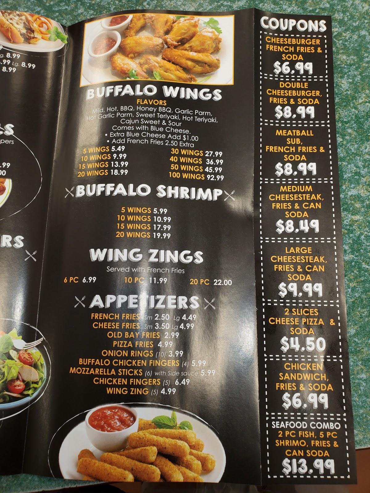 Menu at Italiano's pizza and wings, and fried chicken pizzeria