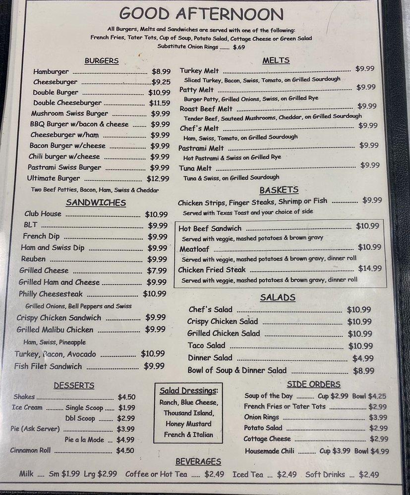 Menu at Star Country Cafe, Star