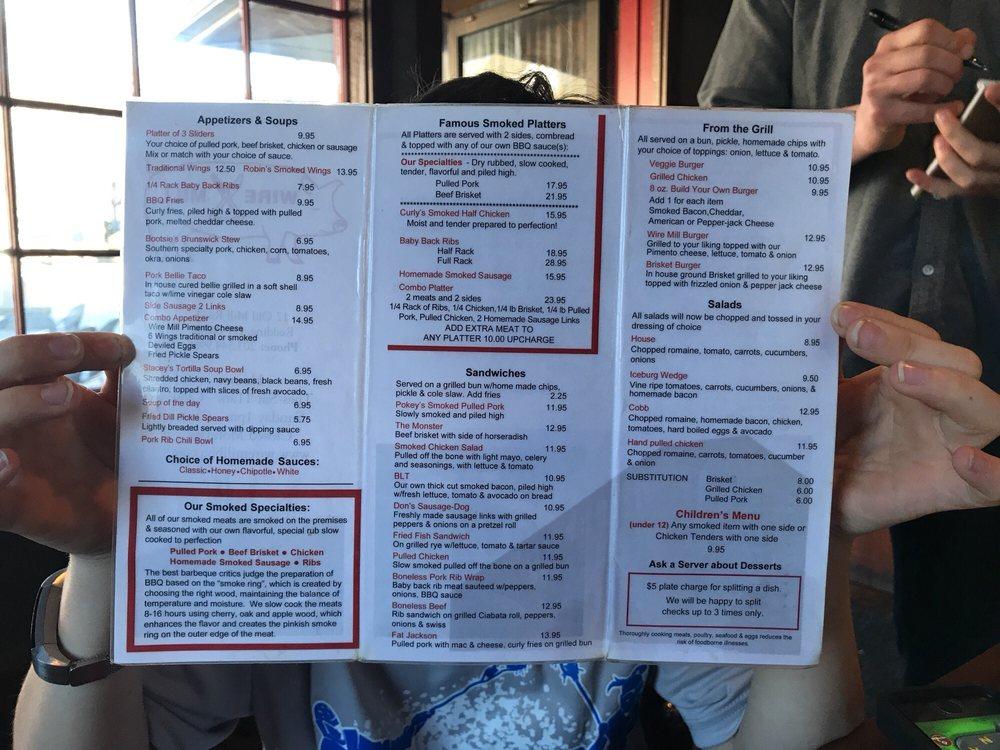 Menu at Wire Mill Saloon & Barbeque, Redding