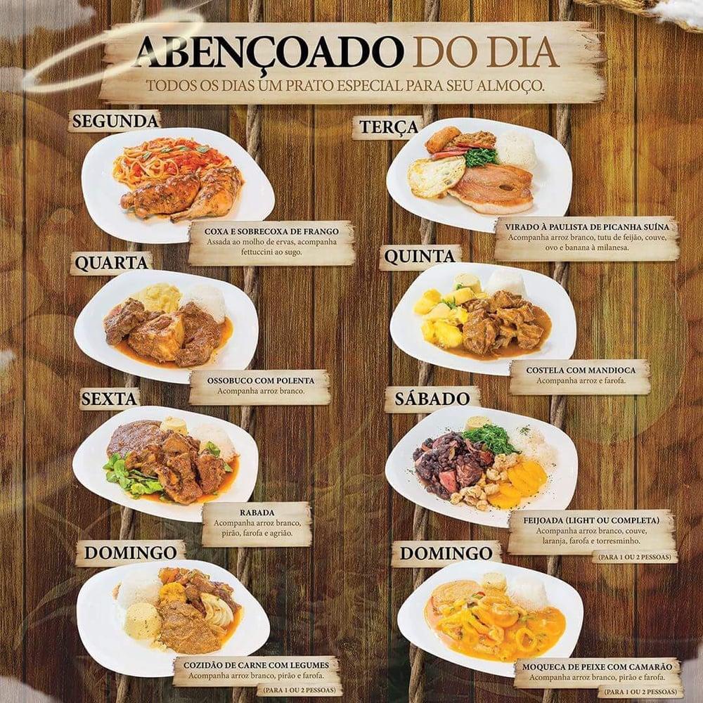 Menu at Abençoado Bar, Brasília