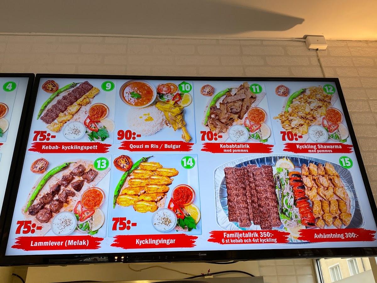 Menu at Eskilstuna kolgrill restaurant, Eskilstuna
