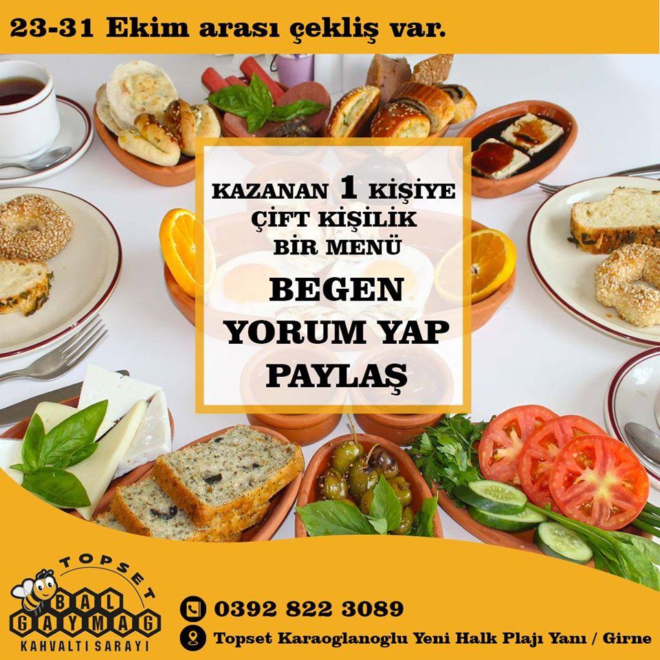 Menu at Cafe Bal Gaymak, Karaoğlanoğlu