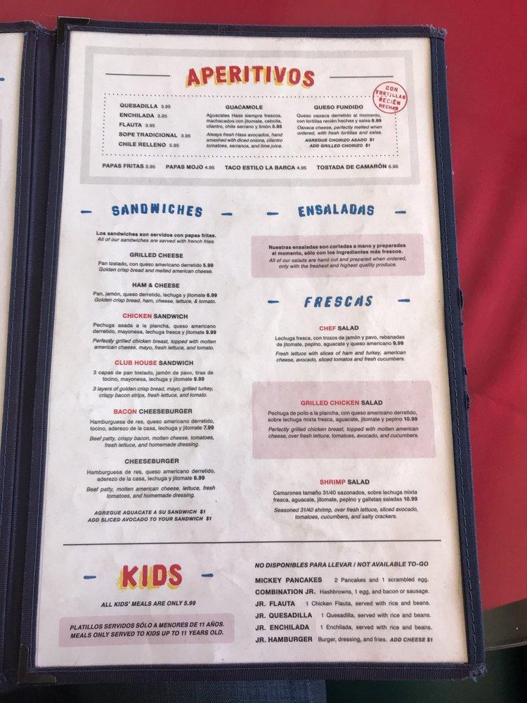 Menu at La Barca Restaurantes, Pico Rivera