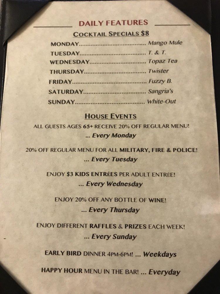 Menu at The Fish House Bar & Grill, Watsonville