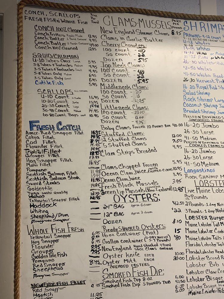 Menu at Direct Seafood Outlet restaurant, Melbourne