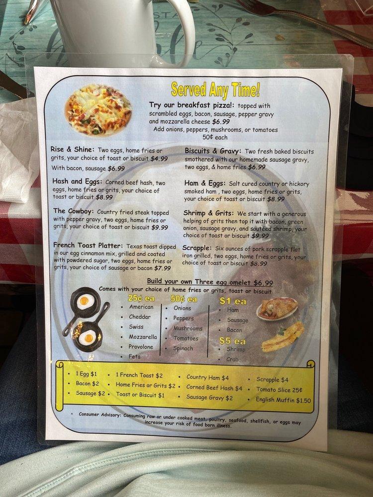 Menu at The Chicken Coop Country Diner restaurant, Corolla