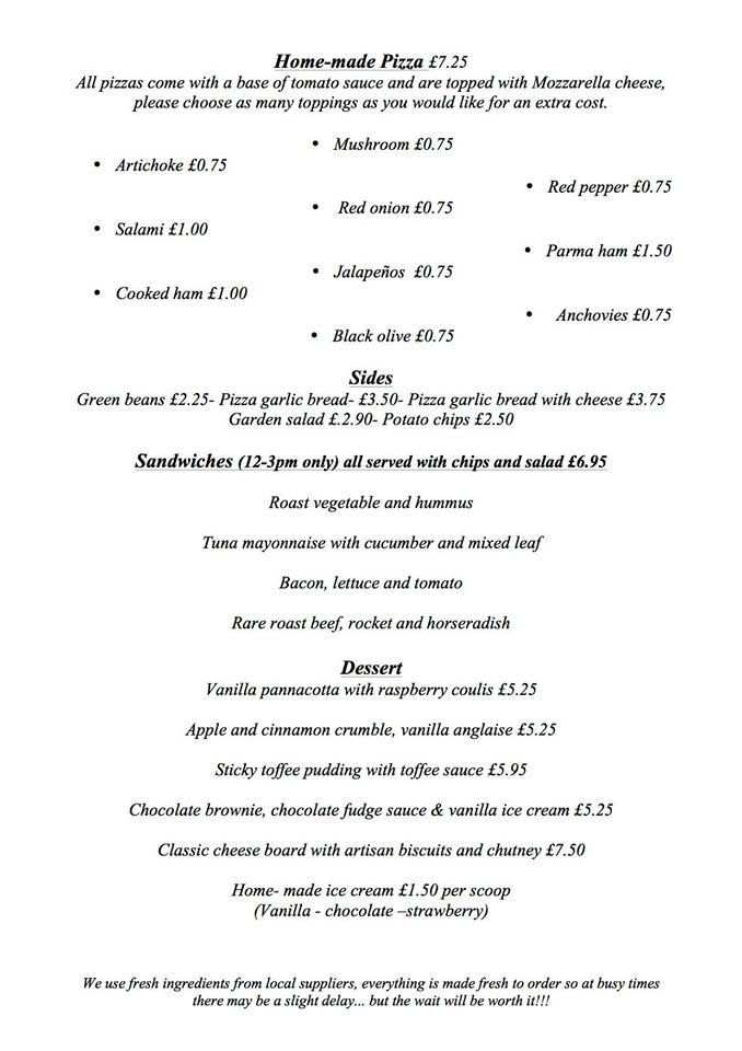 Menu at White Hart pub & bar, Wadhurst