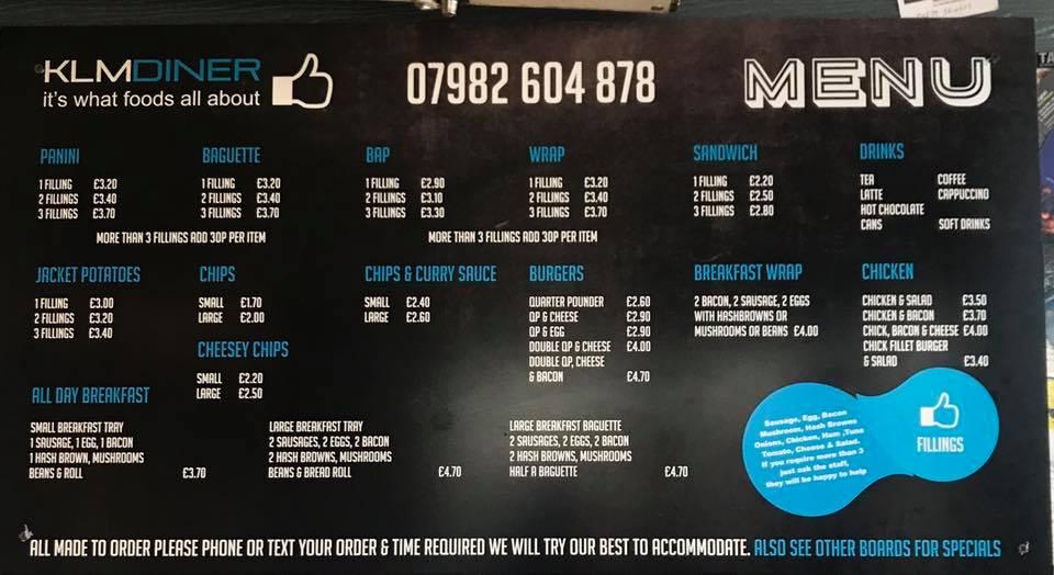 menu-at-klm-diner-saltash-saltash