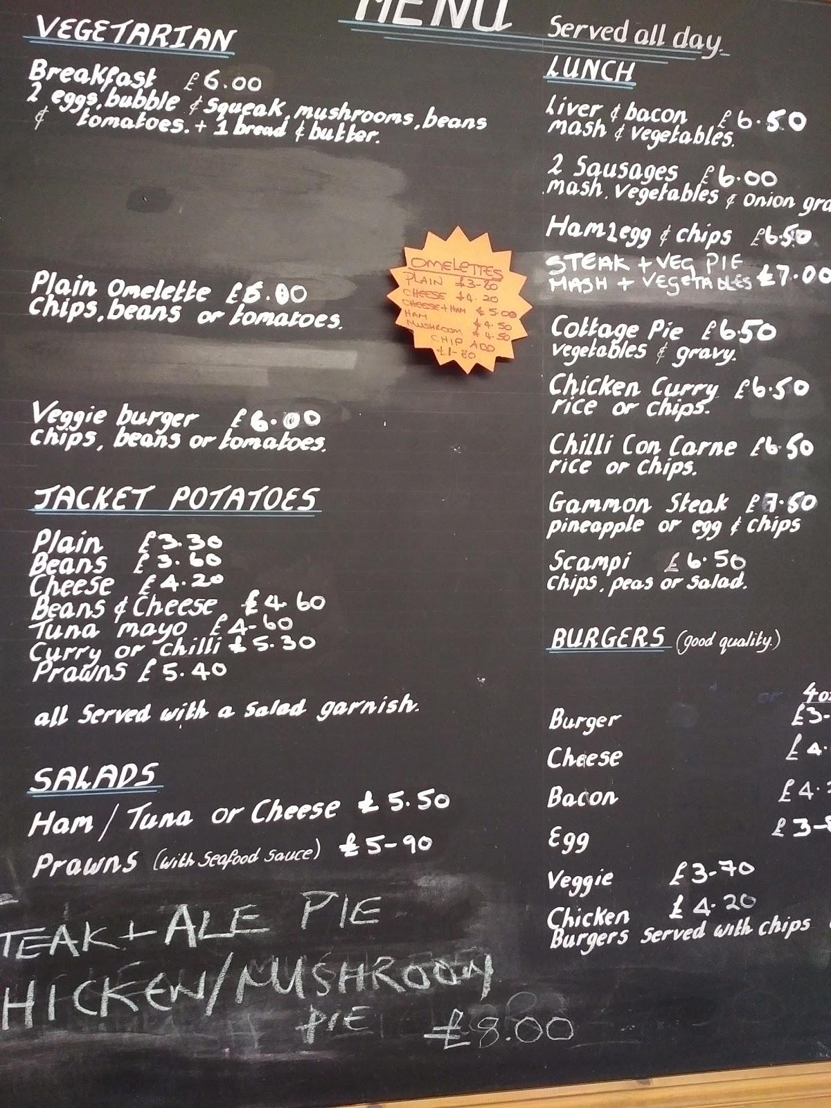 Menu at Blue & White Cafe, Ashford