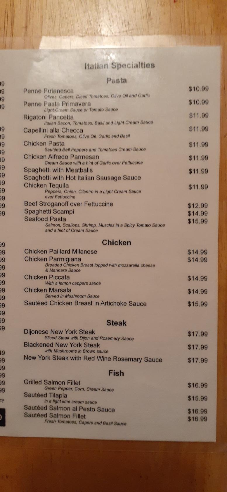 Menu At Wences Bistro Restaurant, Acton