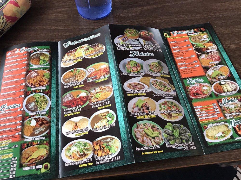Menu at El Sabroso restaurant, Buttonwillow