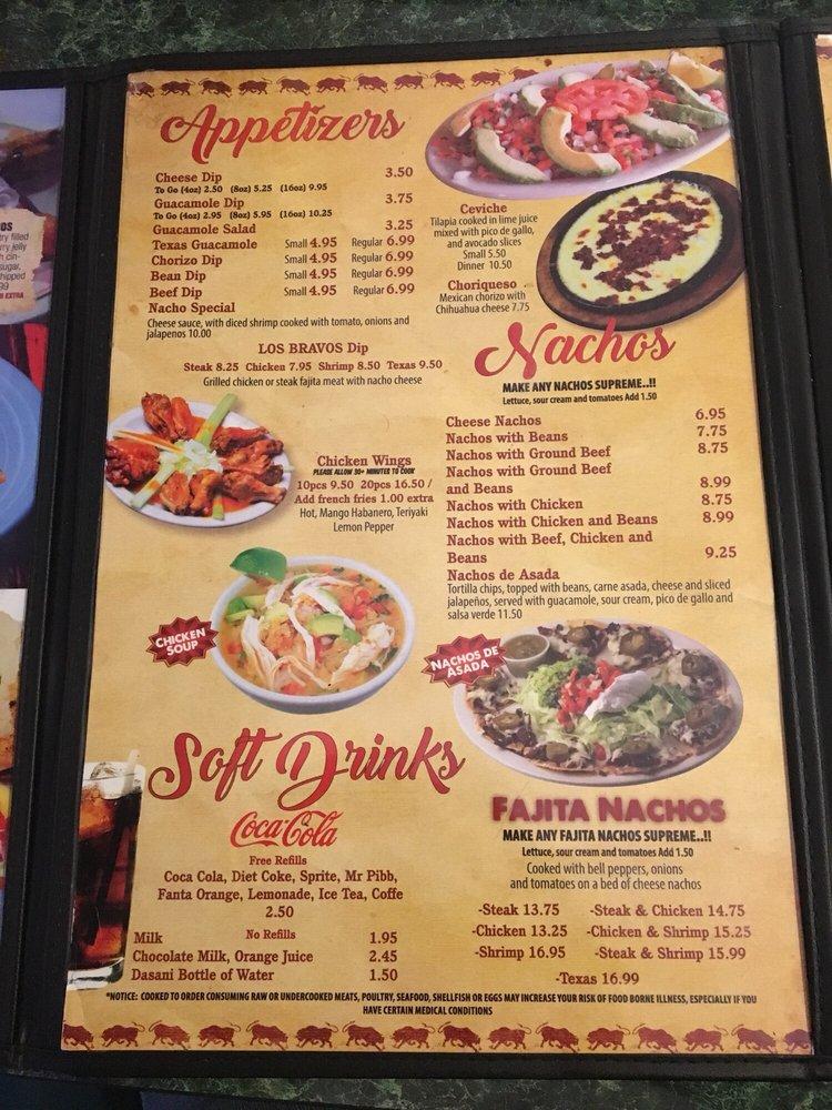 Current menu - Los Bravos Mexican Restaurant