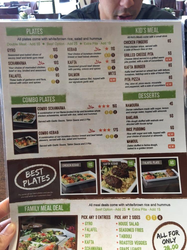 Menu at Najwa's Mediterranean Cuisine (Currently moving to Angelo's