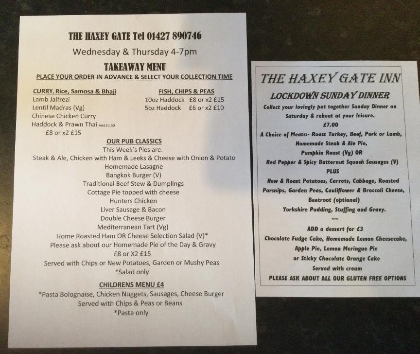 Menu at The Haxey Gate Inn pub & bar, Haxey