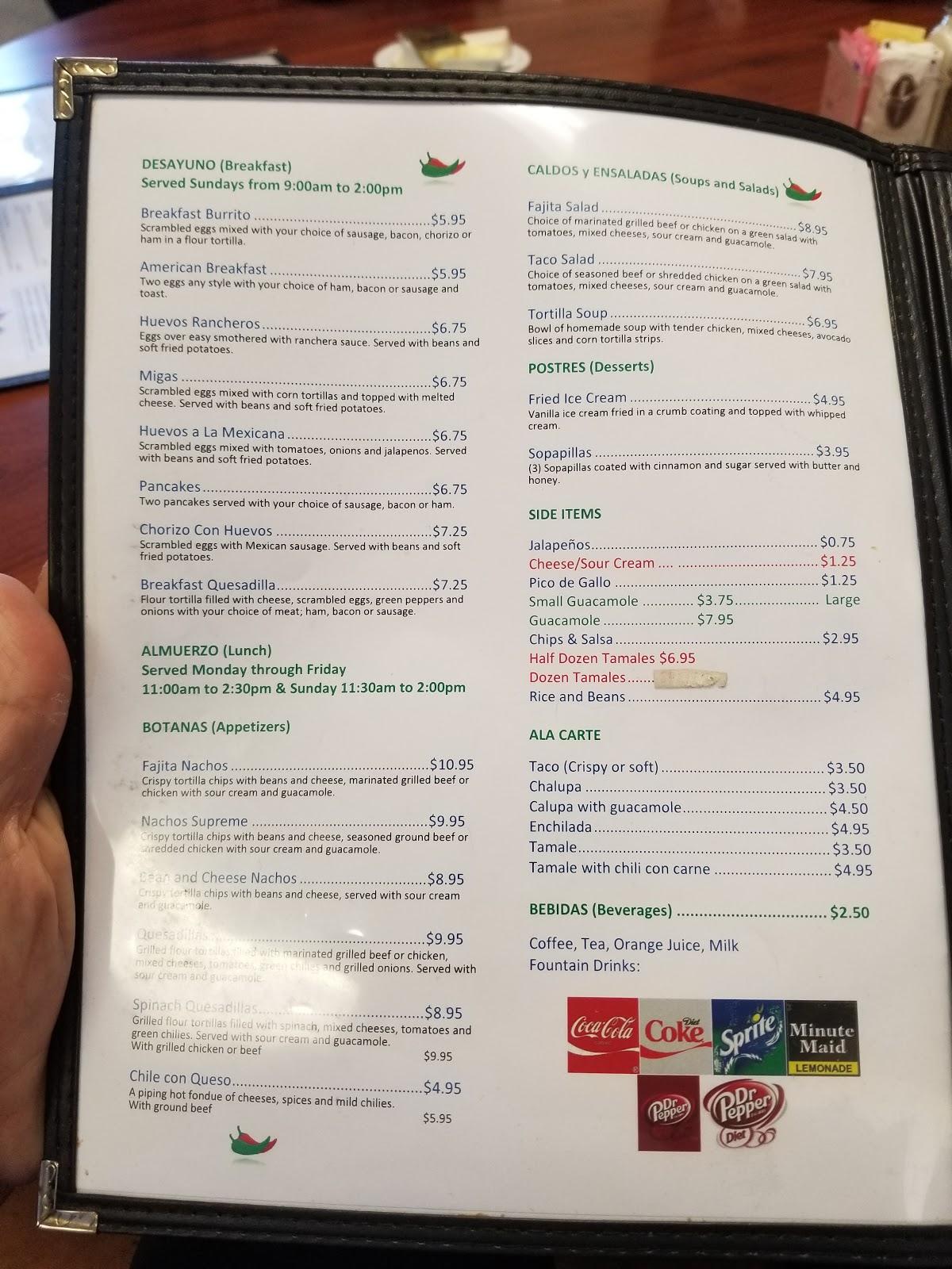 Menu At Cardona Foods Restaurant Fort Worth