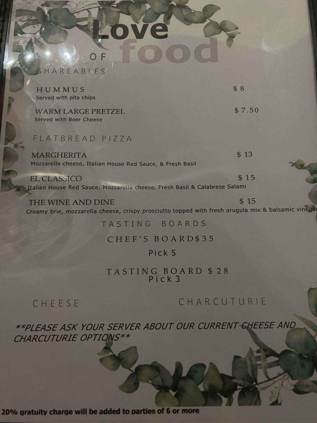 Menu at Sip Wine Garden pub & bar, Cibolo