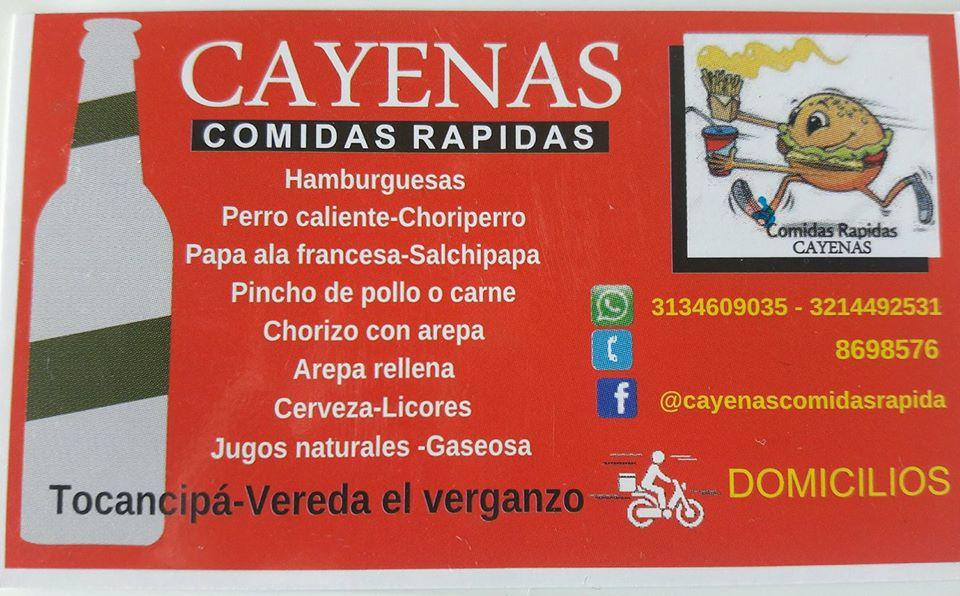 Cayenas Comidas Rápidas restaurant, Tocancipá