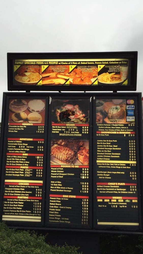 Menu At Costa's Famous Bar-B-Que LLC, Birmingham, 215 Lakeshore Pkwy