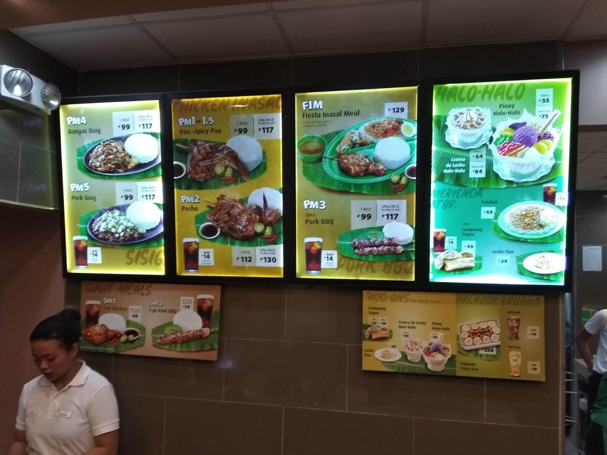 Menu At Mang Inasal Restaurant, San Jose City, Pan Philippine Hwy