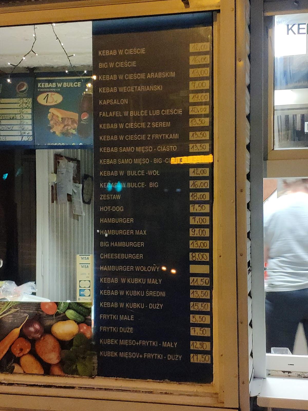 Menu at Memo Kebab restaurant, Katowice