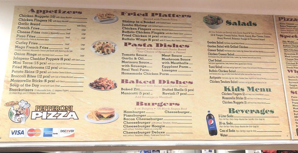 Menu at Pepperoni Pizza & Grill pizzeria, Oaklyn